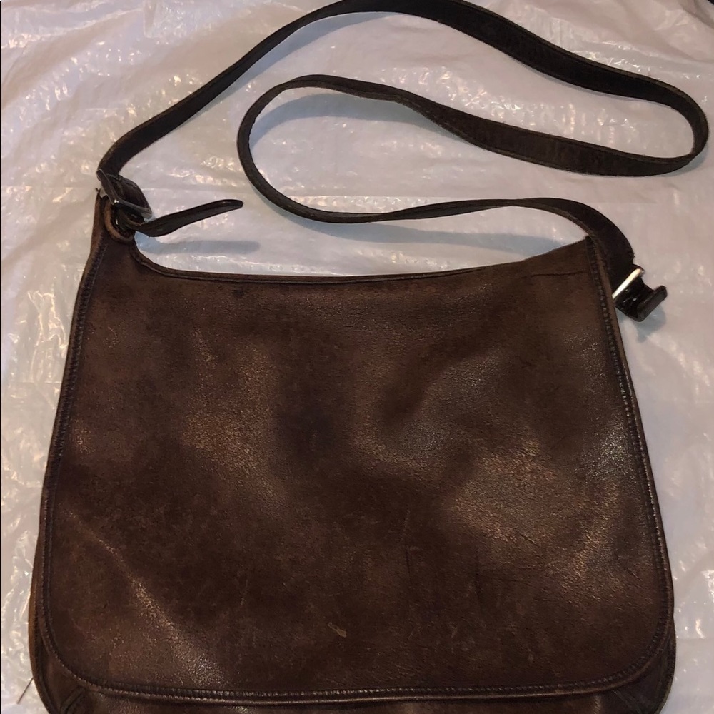 COPY - Vintage Coach Crossbody Leather Slim Saddle Bag